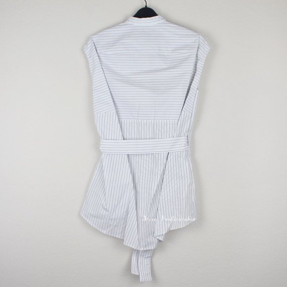 NWT Burberry Striped Cotton Waist Tie Top - Picture 10 of 12